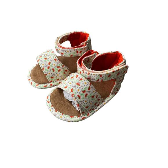 TOMS Baby Girl Shiloh Birch Local Floral Print Sandals Size 3 (12-18 Months) NEW - Picture 1 of 5